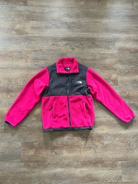 The North Face Denali Fleece Jacket | Pink Gray Full Zip | Womens XL
